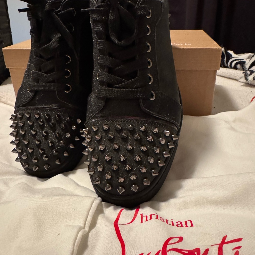 Christian Louboutin Black Studded Sneakers